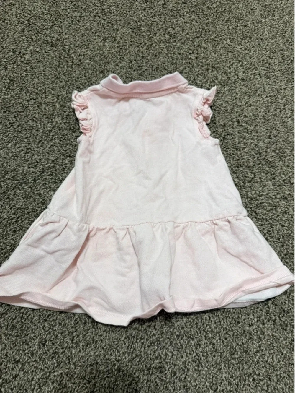 Little Me Baby Girls 18M Pink Sailboat Polo Dress Embroidered Nautical Ruffle